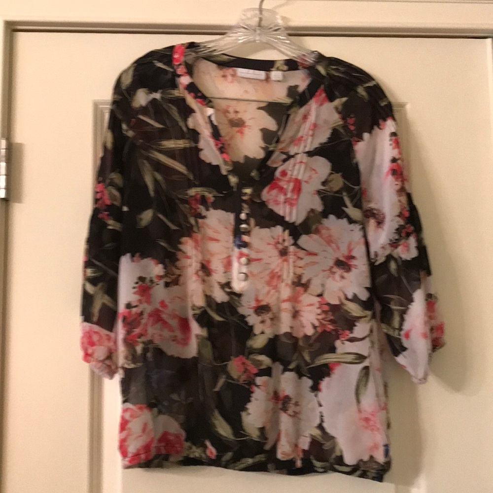 3/4 sheer blouse top.